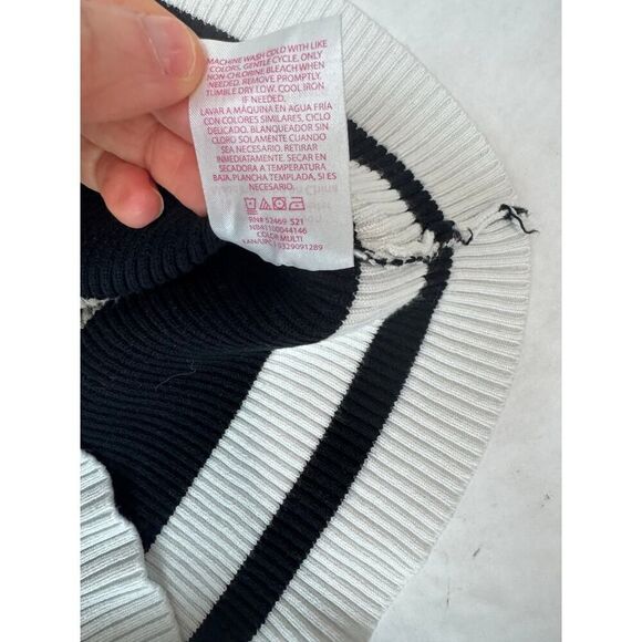 Striped Puff Sleeved Sweater Rayon Blend Stripes Juniors Size 7-9 (Women Small) - Picture 6 of 6